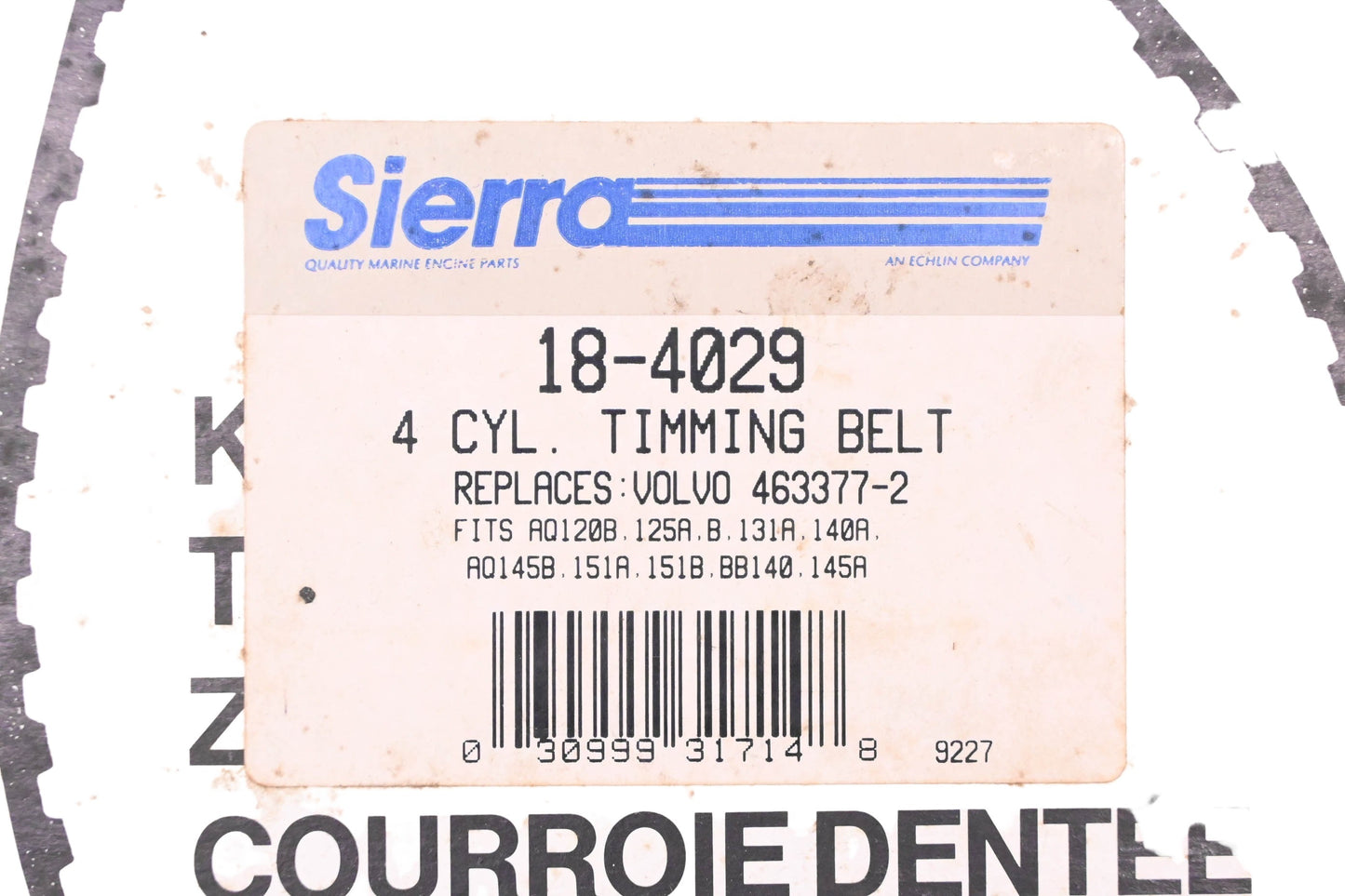 Sierra 18-4029 4 Cylinder Timing Belt NOS