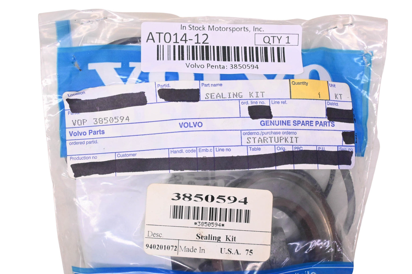 Volvo Penta 3850594 Upper Gear Housing Case Unit Seal Kit NOS