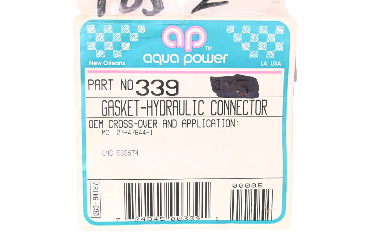 Aqua Power AP-339, 508574 Cylinder Cover Gasket NOS