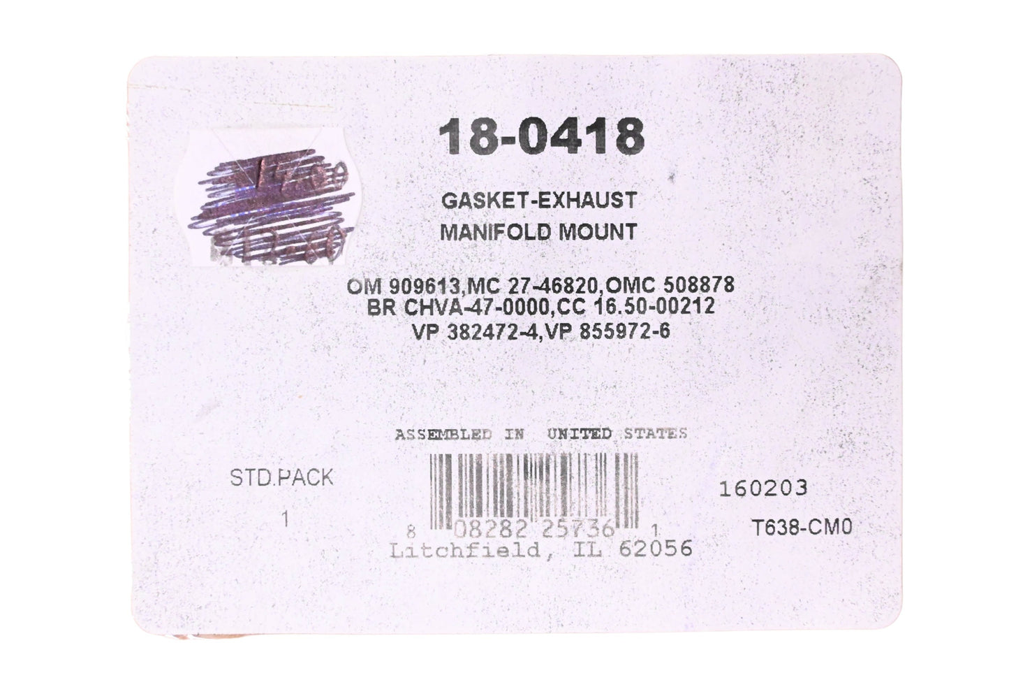 Aftermarket 18-0418 Exhaust Manifold Gasket NOS