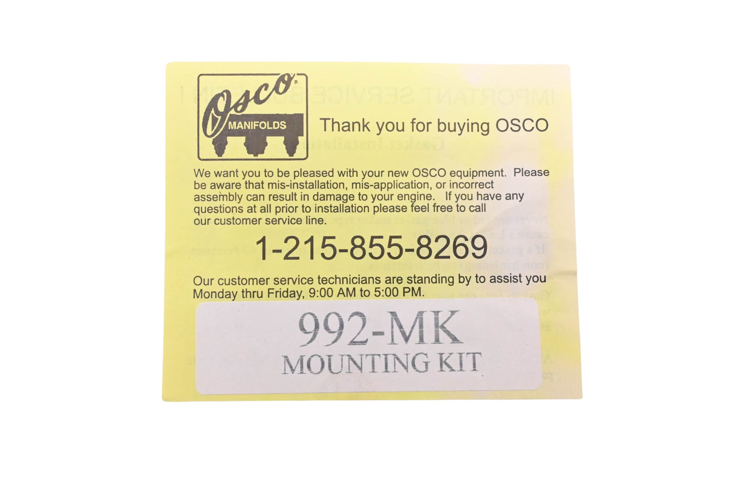 Osco 992-MK Mounting Kit NOS