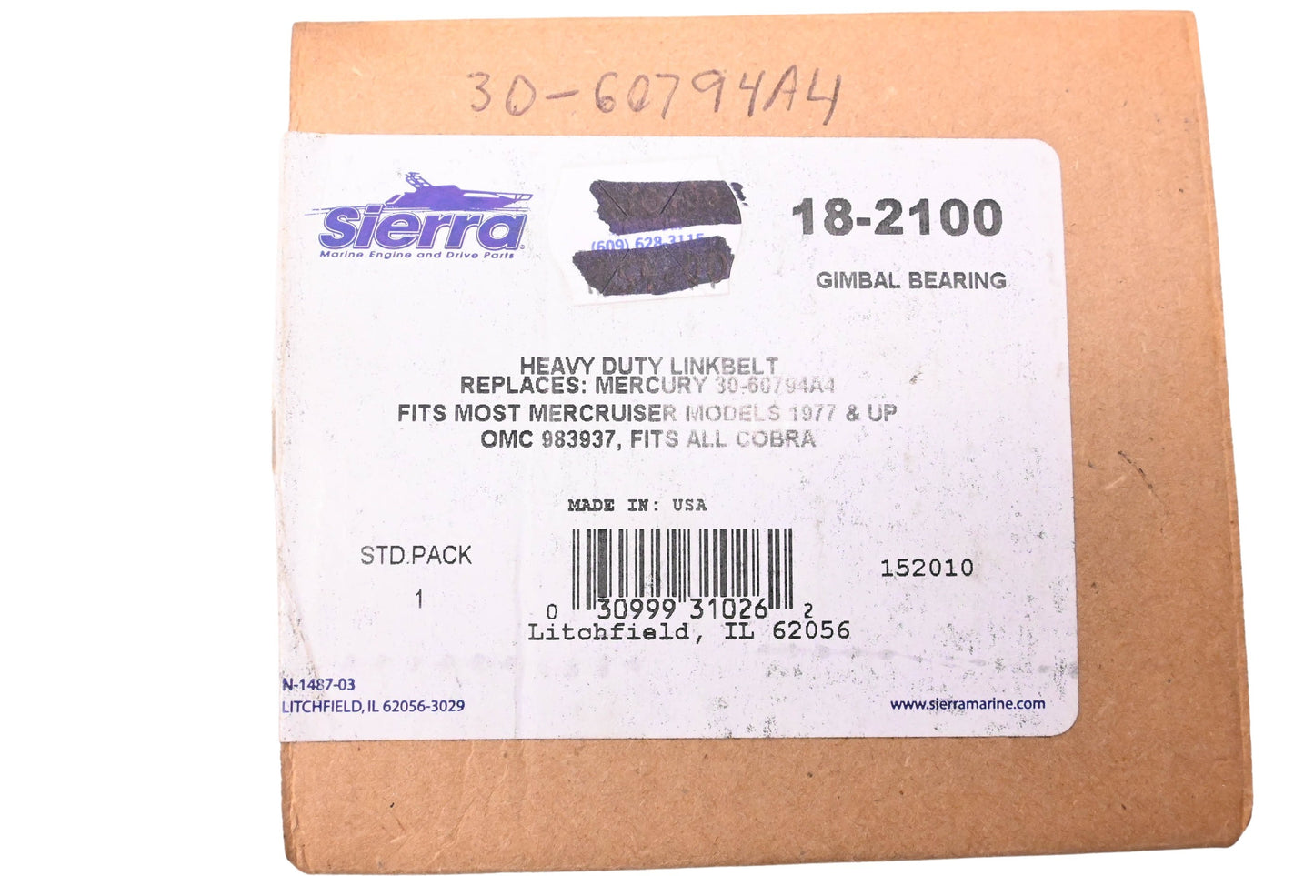 Sierra 18-2100, 983937 Gimbal Bearing Assembly NOS