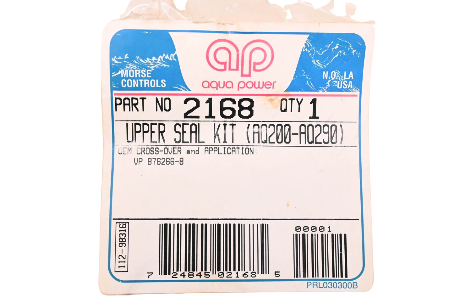 Aqua Power AP-2168, 876266-8 Upper Unit Gasket Kit NOS