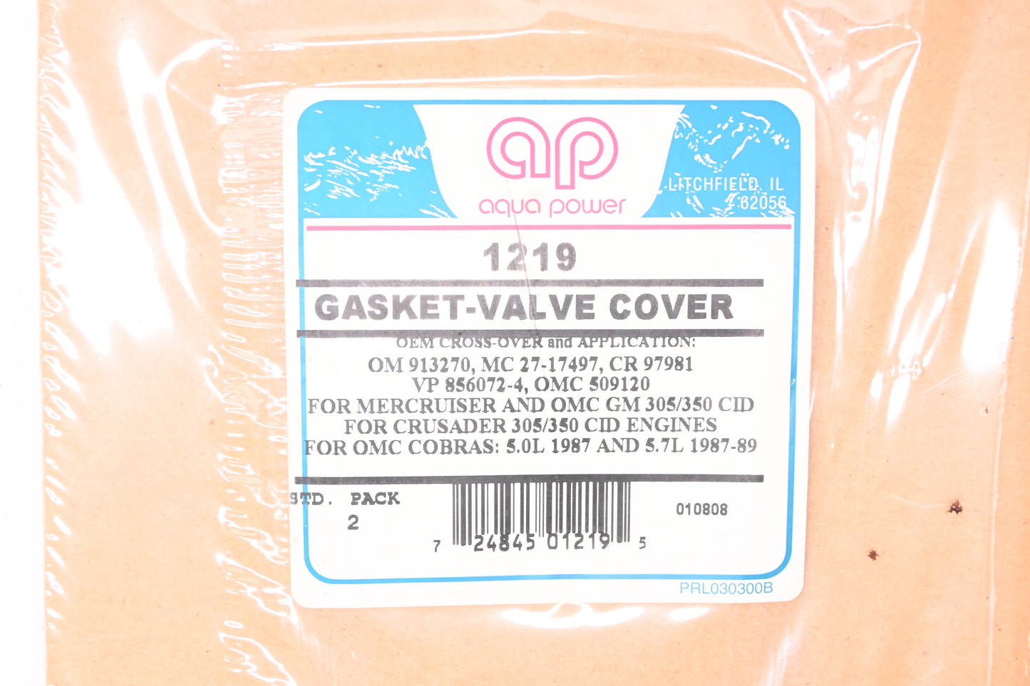 Aqua Power 1219 2 Pack Valve Cover Gasket Kit NOS