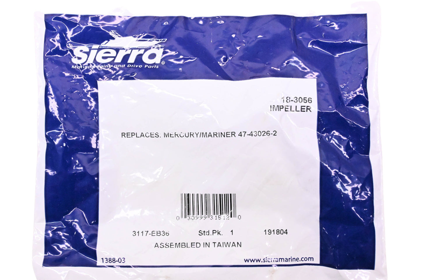 Sierra 18-3056 Water Pump Impeller NOS