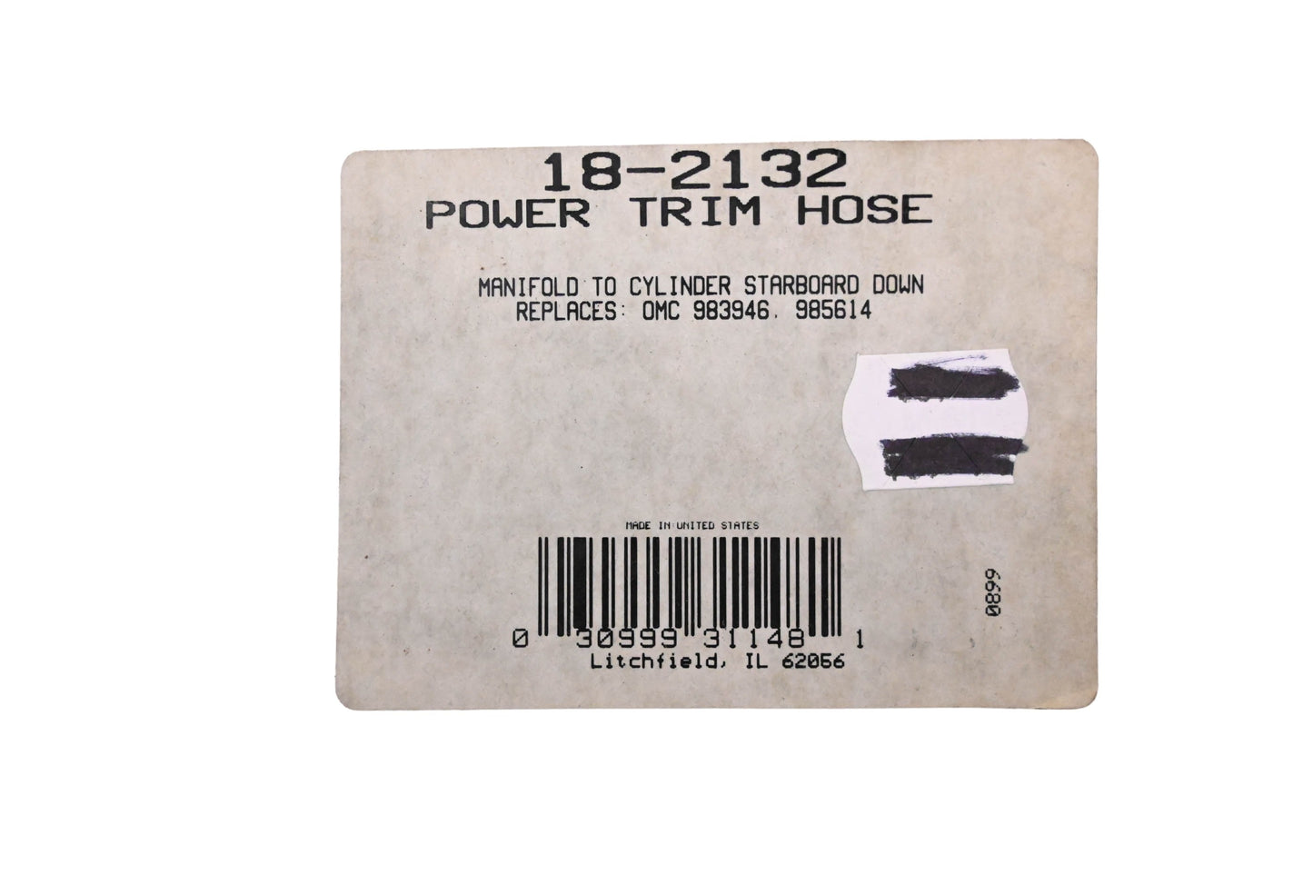 Sierra 18-2134, 983948 Hydraulic Trim Hose NOS