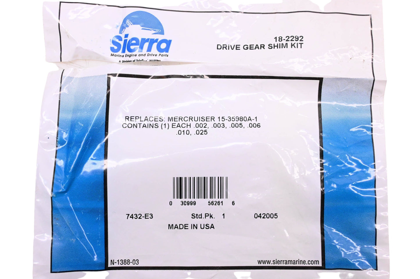 Sierra 18-2292, 15-35980A1 Shim Kit NOS