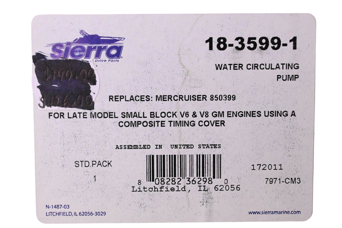 Sierra 18-3599-1 Water Circulating Pump NOS
