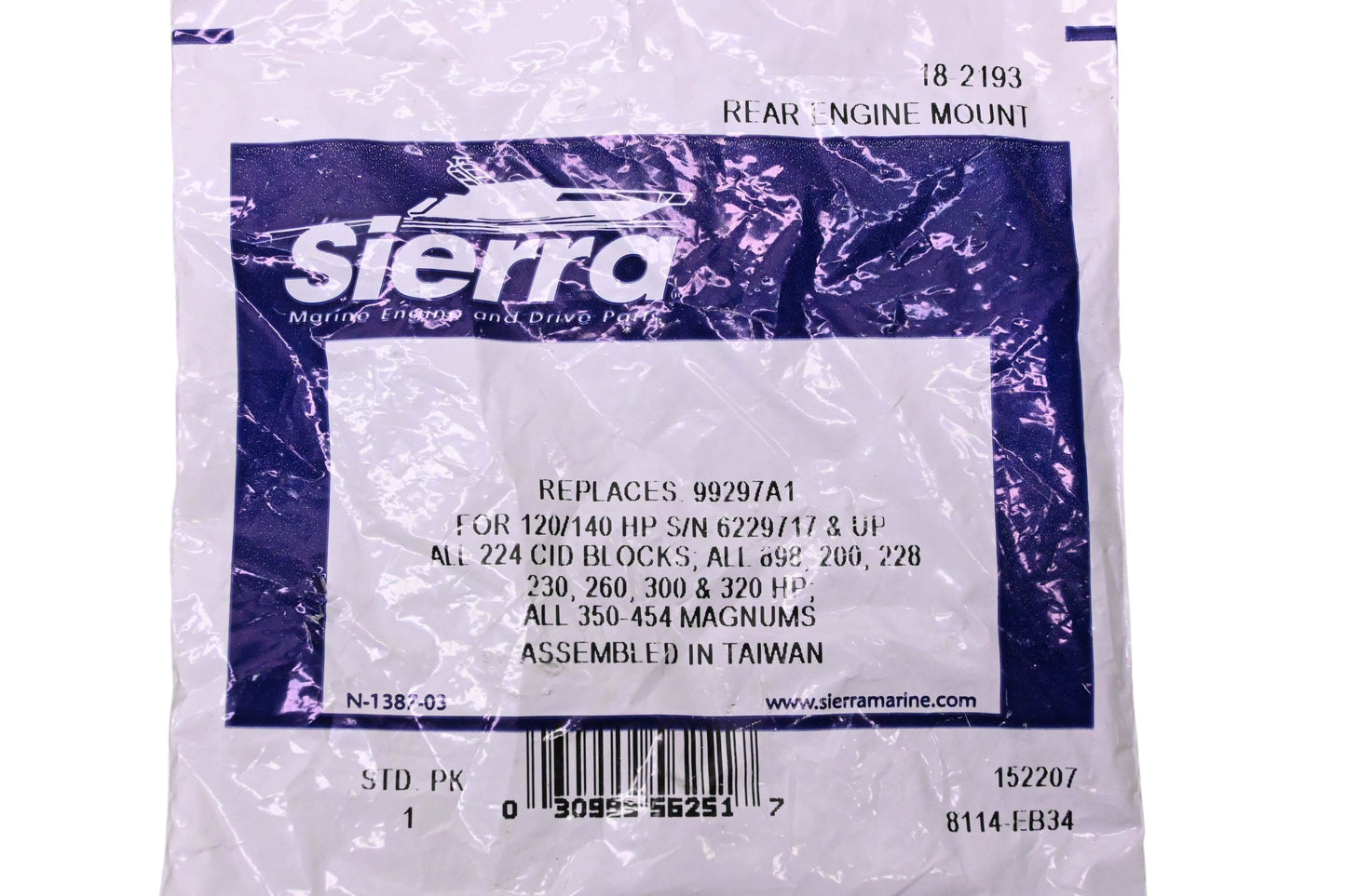 Sierra 18-2193, 99297A1 Rear Engine Mount Kit NOS