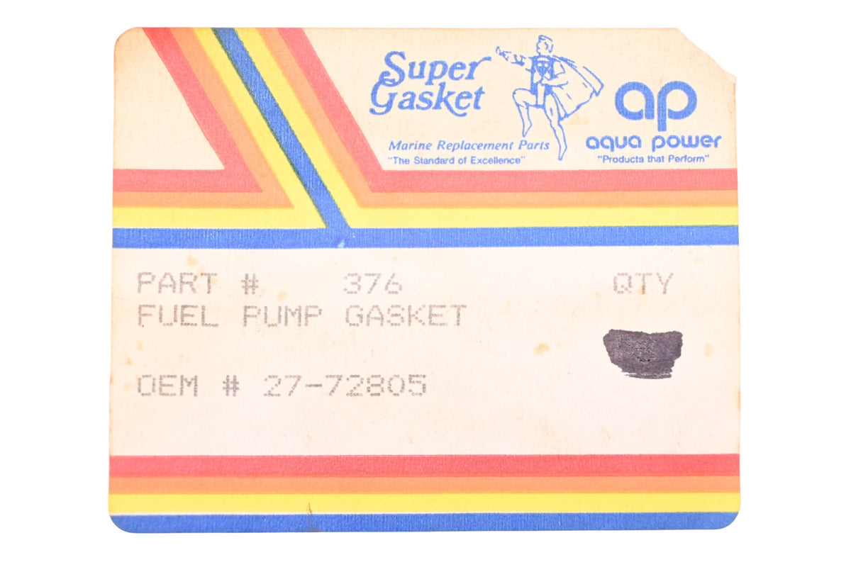 Aqua Power 376, 27-72805 Fuel Pump Gaskets Qty 2 NOS