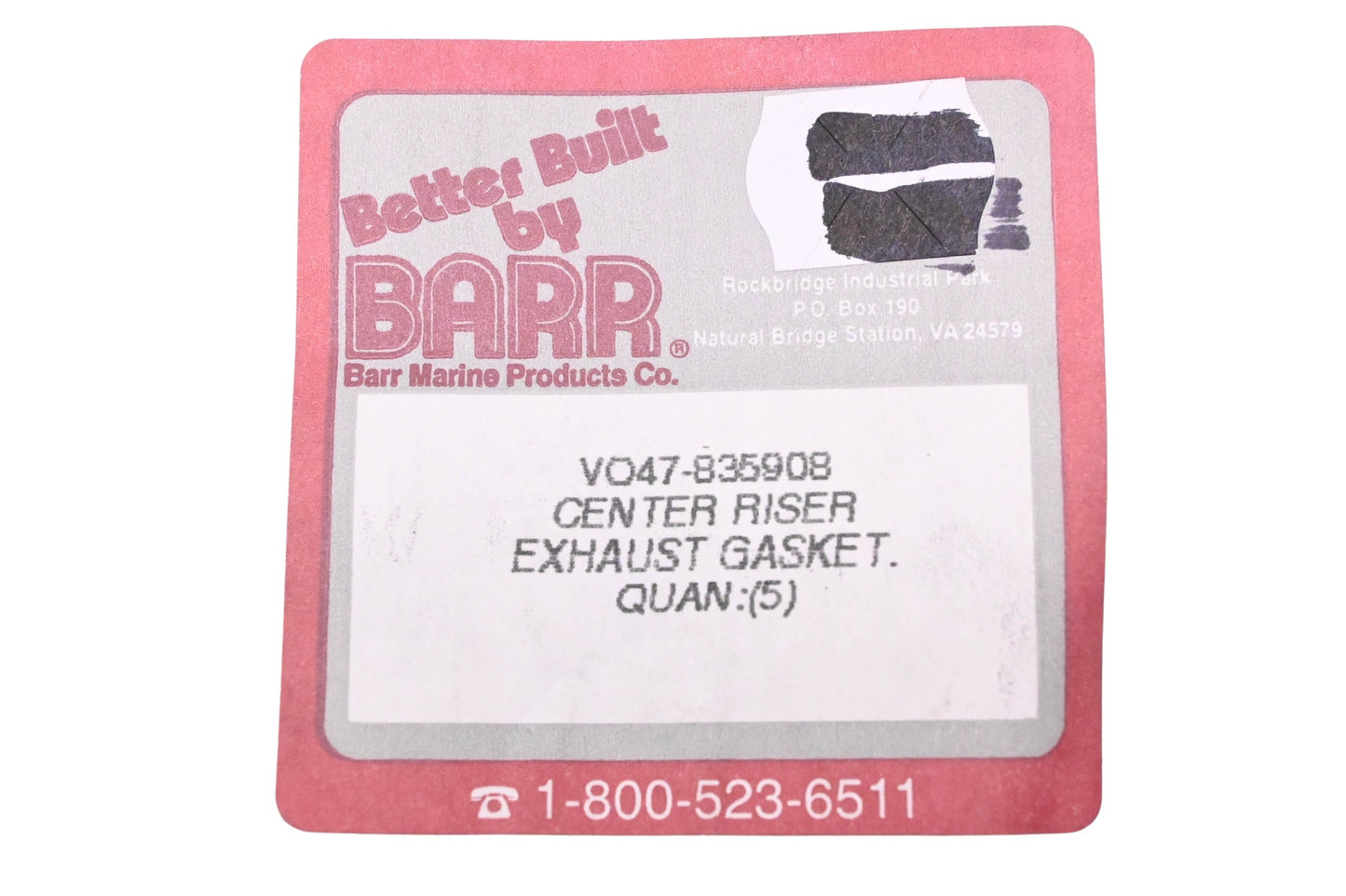 Barr Marine VO47-835908 Exhaust Manifold Gasket NOS
