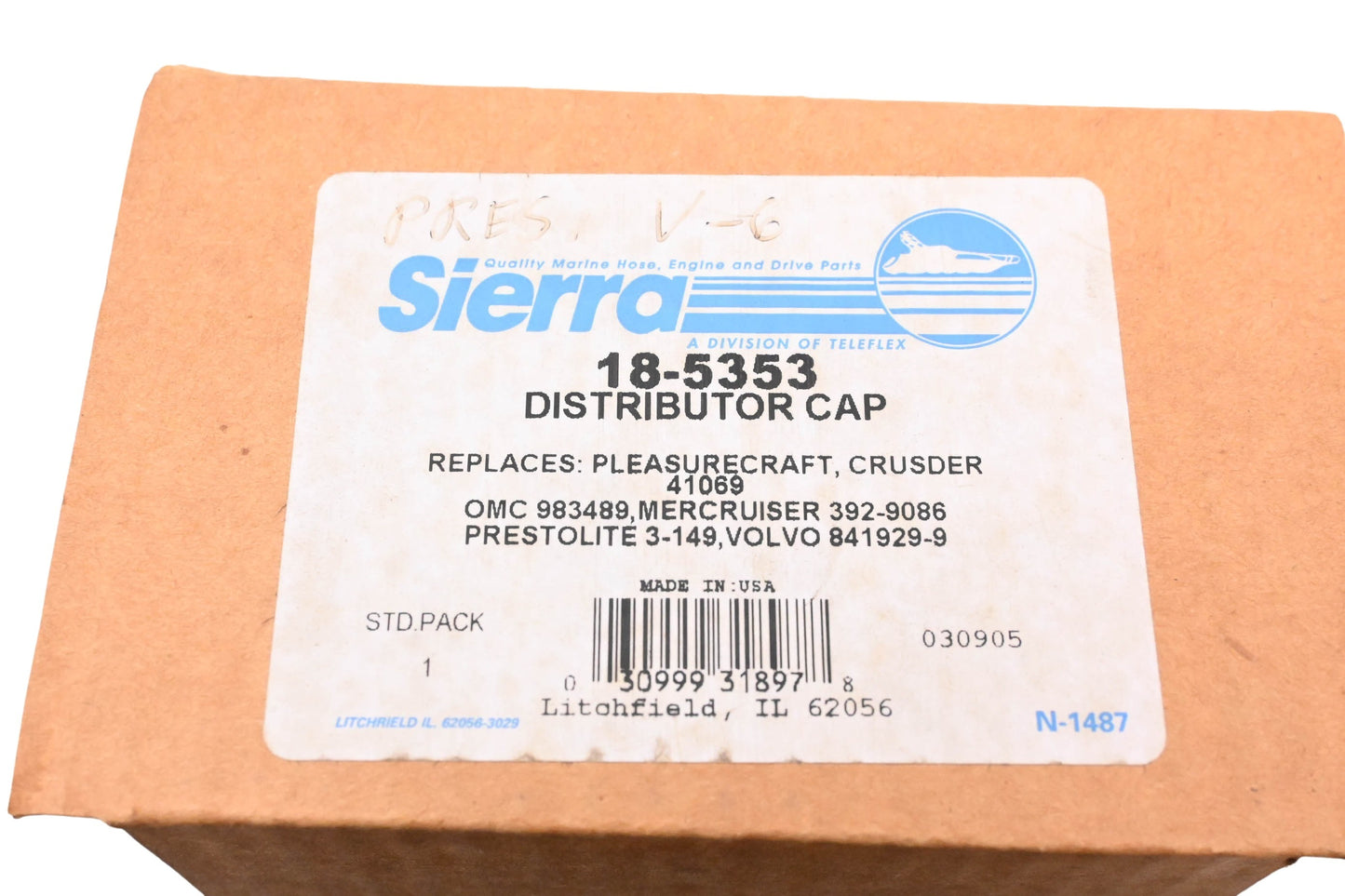 Sierra 18-5353 Distributor Cap Assembly NOS