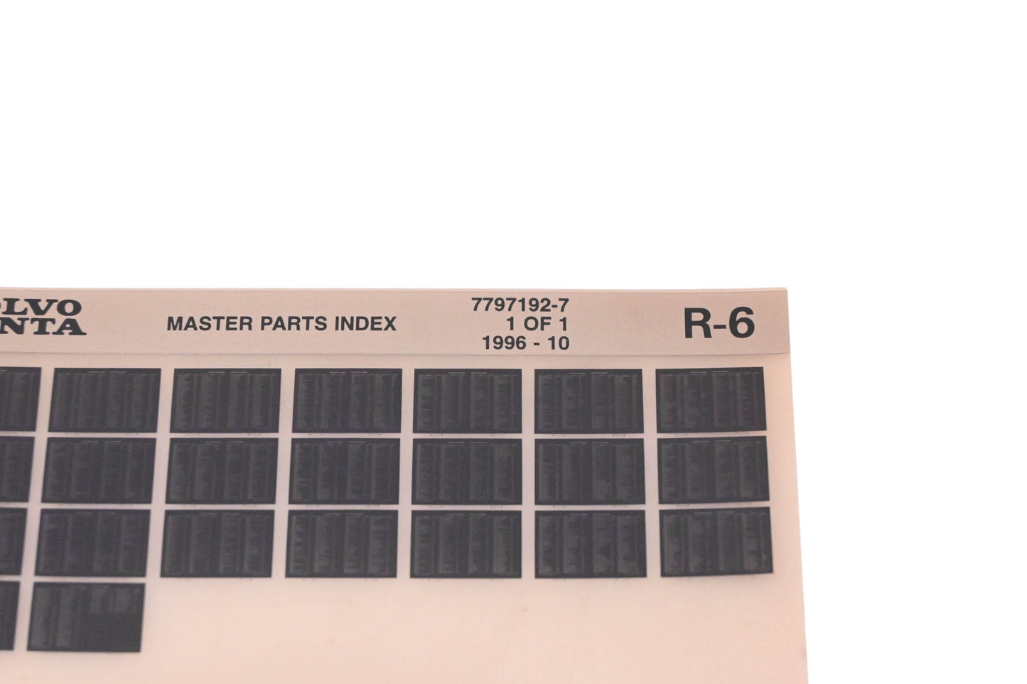 Volvo Penta 7797192-7 1996 Master Parts Index Microfiche NOS