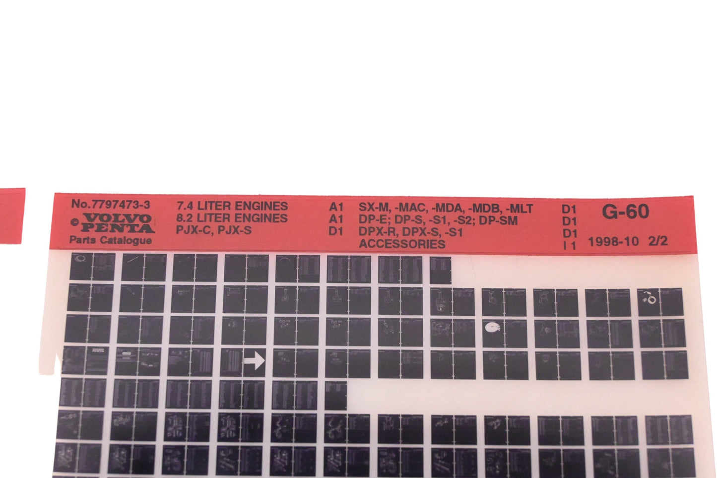 Volvo Penta 7797473-3 1998 Parts Catalog Microfiche Lot of 2 NOS