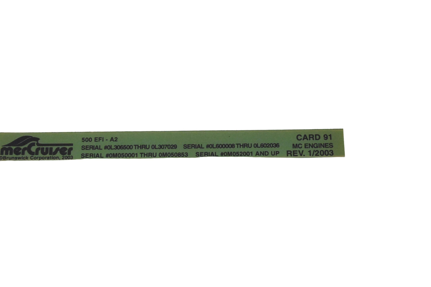 Mercruiser DP024-42 2003 500 EFI Parts Catalog Microfiche
