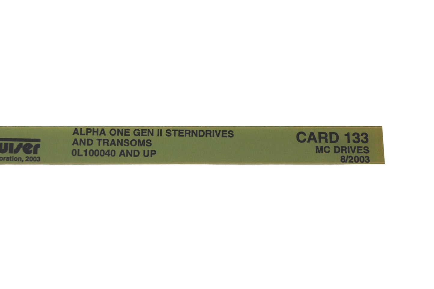 Mercruiser DP024-55 2003 Alpha One Gen II Parts Catalog Microfiche
