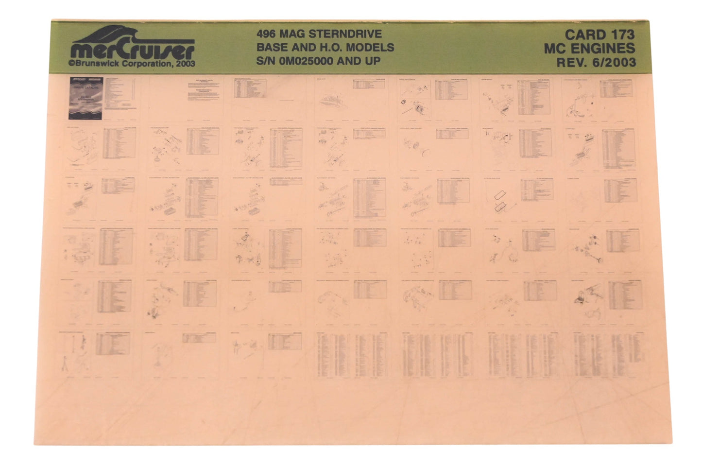 Mercruiser DP024-79 2003 496 MAG Sterndrive Parts Catalog Microfiche