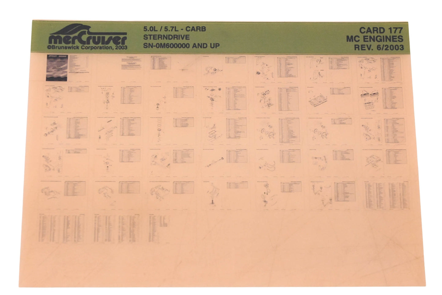 Mercruiser DP024-81 2003 5.0L/5.7L- Carb Parts Catalog Microfiche