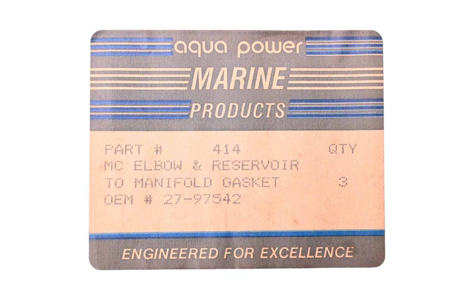 Aqua Power 27-97542 Exhaust Elbow Gasket NOS