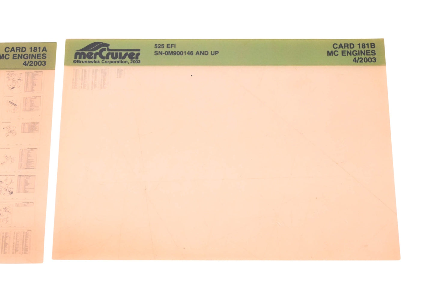 Mercruiser DP031-52 2003 525 EFI Parts Catalog Microfiche Lot of 2