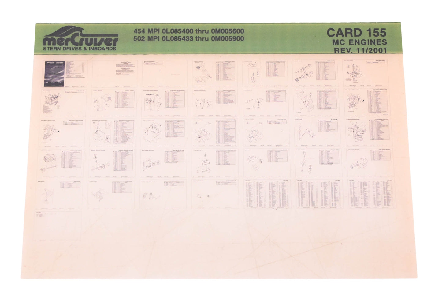Mercruiser DP031-67 2001 454/ 502 MPI Parts Catalog Microfiche