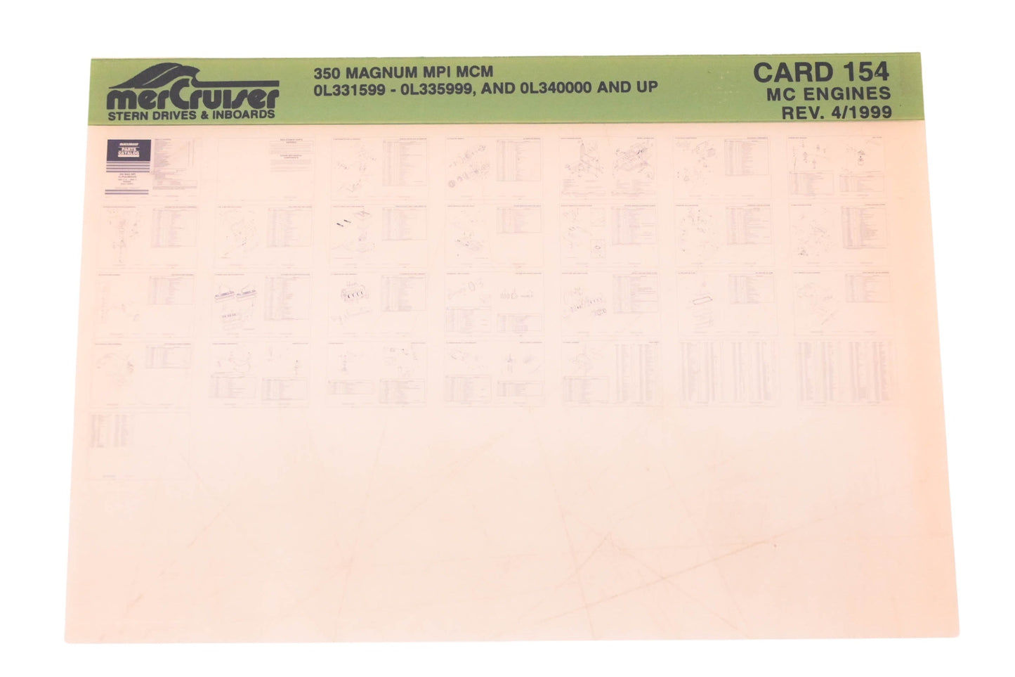Mercruiser DP031-70 1999 350 Magnum MPI MCM Parts Catalog Microfiche