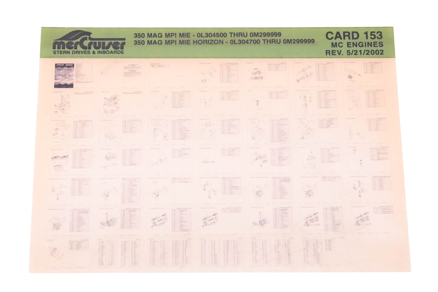 Mercruiser DP031-71 2002 350 MAG MPI MIE Parts Catalog Microfiche