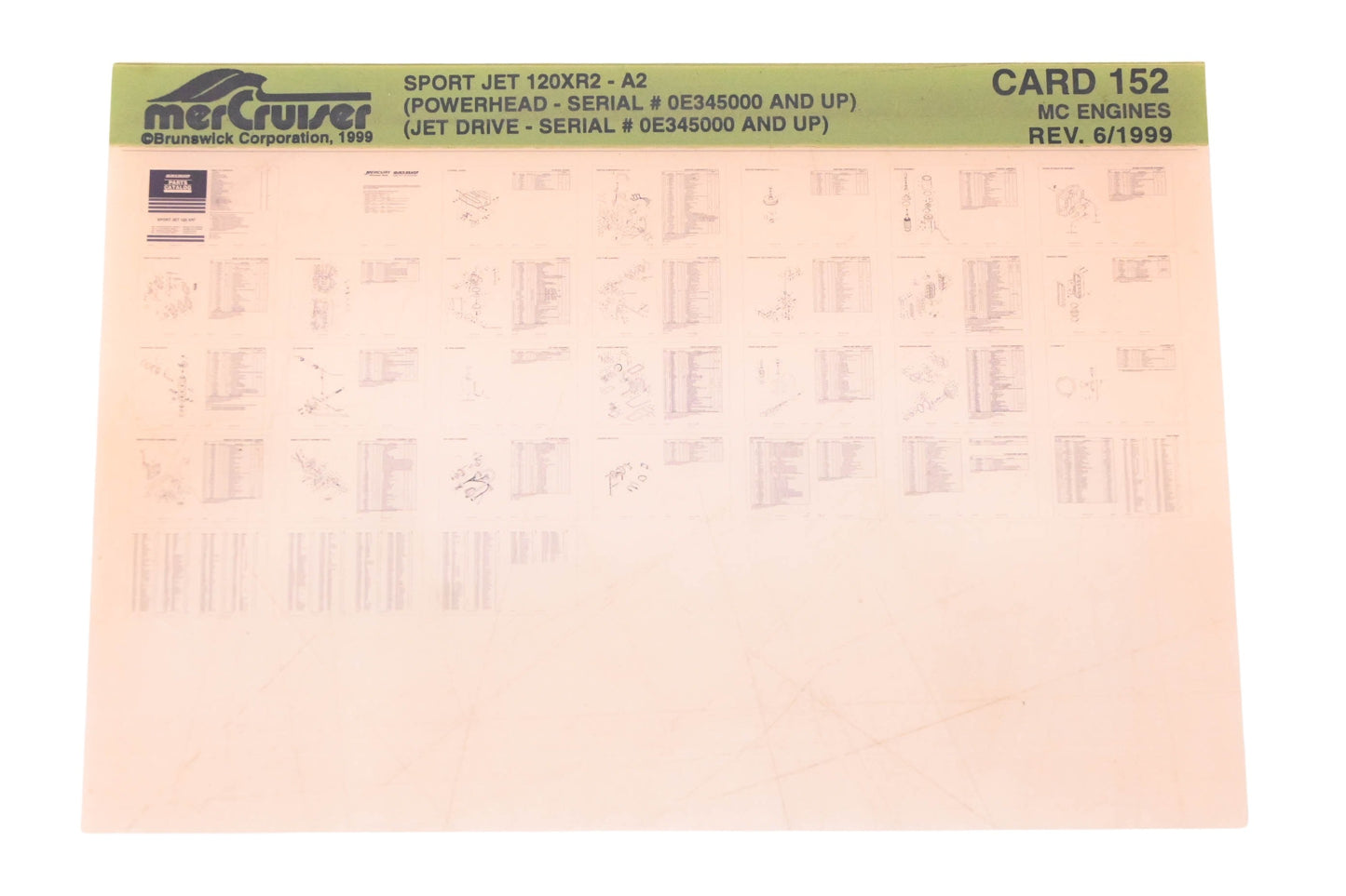 Mercruiser DP031-73 1999 Sport Jet 120XR2 Parts Catalog Microfiche
