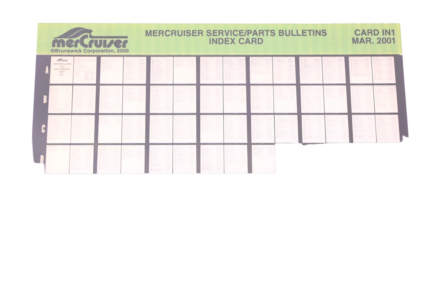 Mercruiser DP031-80 2001 Service/Parts Bulletins Index Car Microfiche