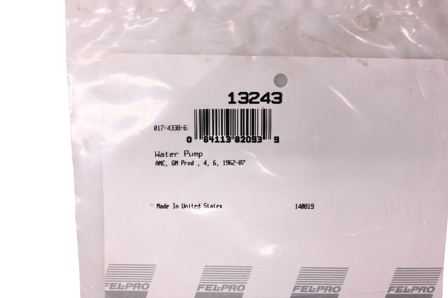 Fel-Pro 13243 Water Pump Gasket NOS