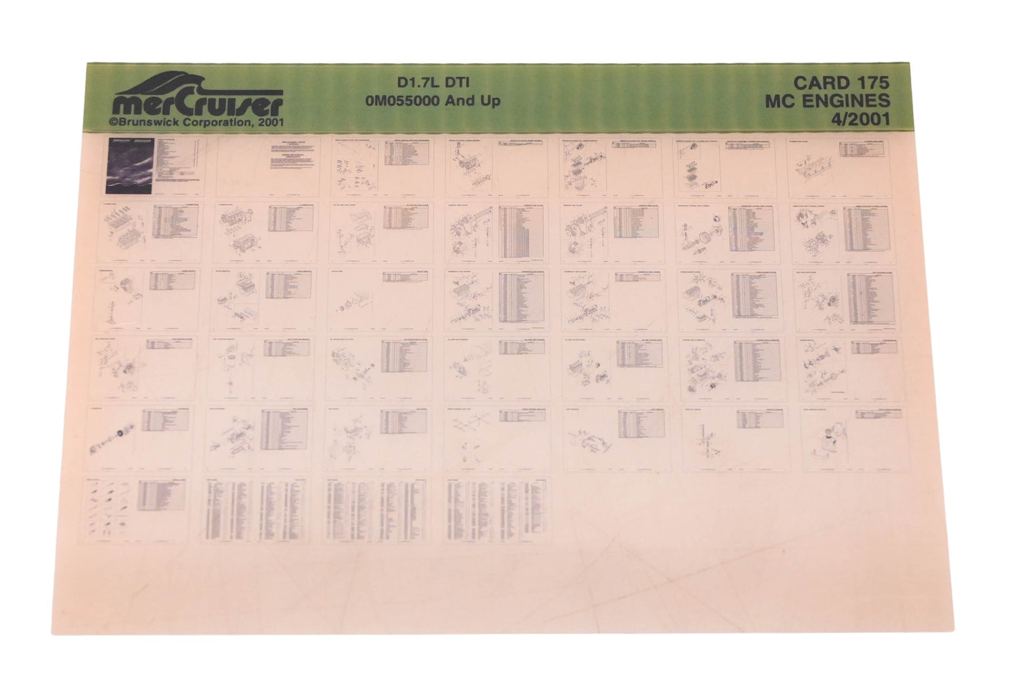 Mercruiser DP031-84 2001 D1.7L DTI Parts Catalog Microfiche