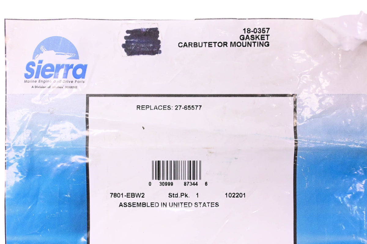 Sierra 18-0357 Carburetor Mounting Gasket NOS