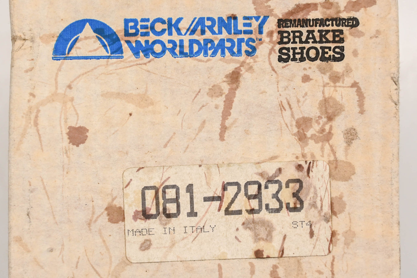 Beck/Arnley 081-2933 Remanufactured Drum Brake Shoe Kit NOS