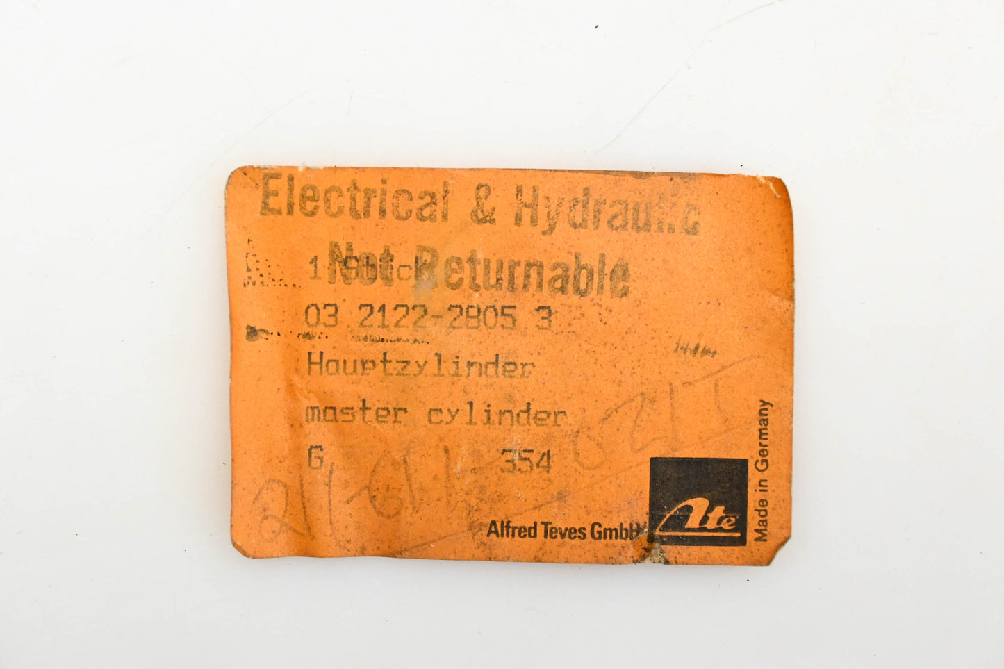 Ate 03.2122-2905.3 Brake Master Cylinder NOS