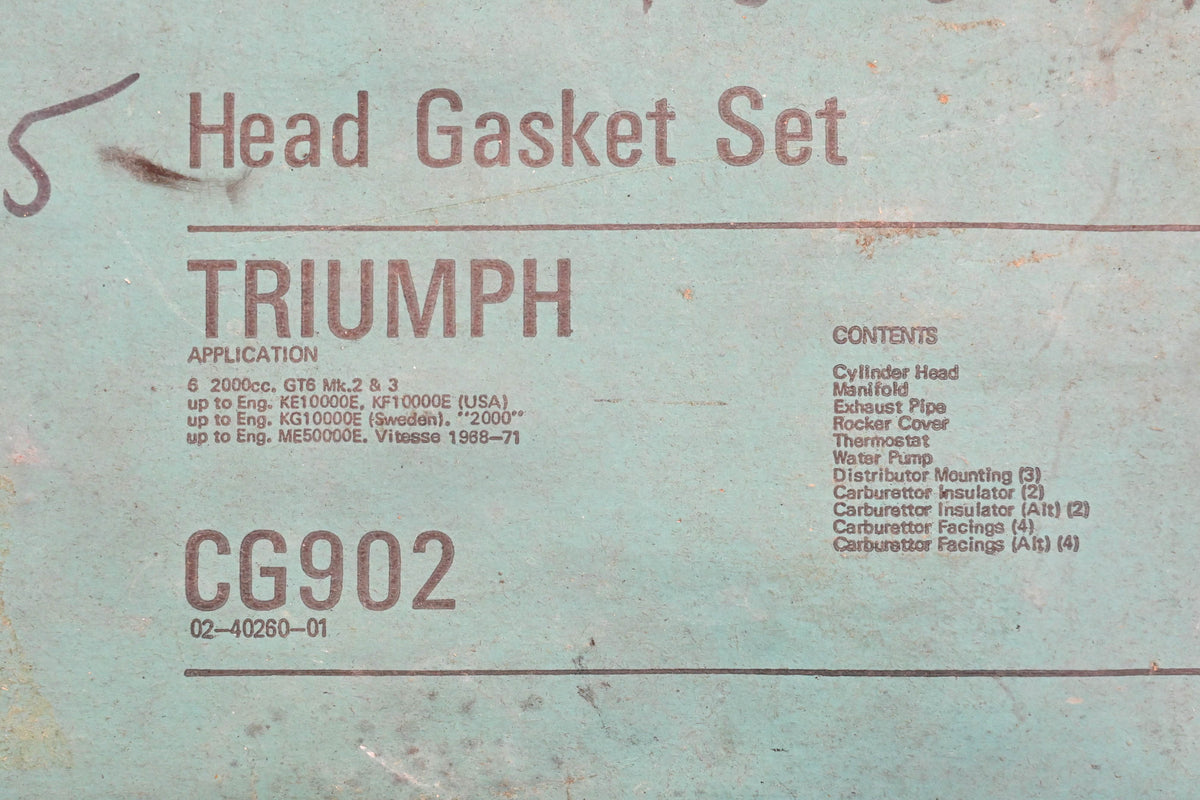 Payen CG902, 032-0465 Triumph Head Gasket Kit NOS