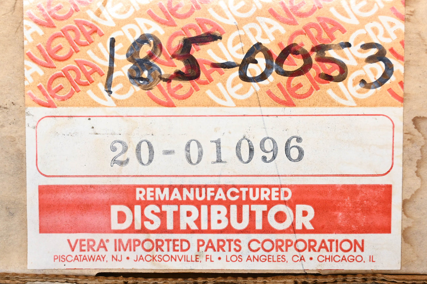 Vera 185-0053, 20-01096 Remanufactured Distributor