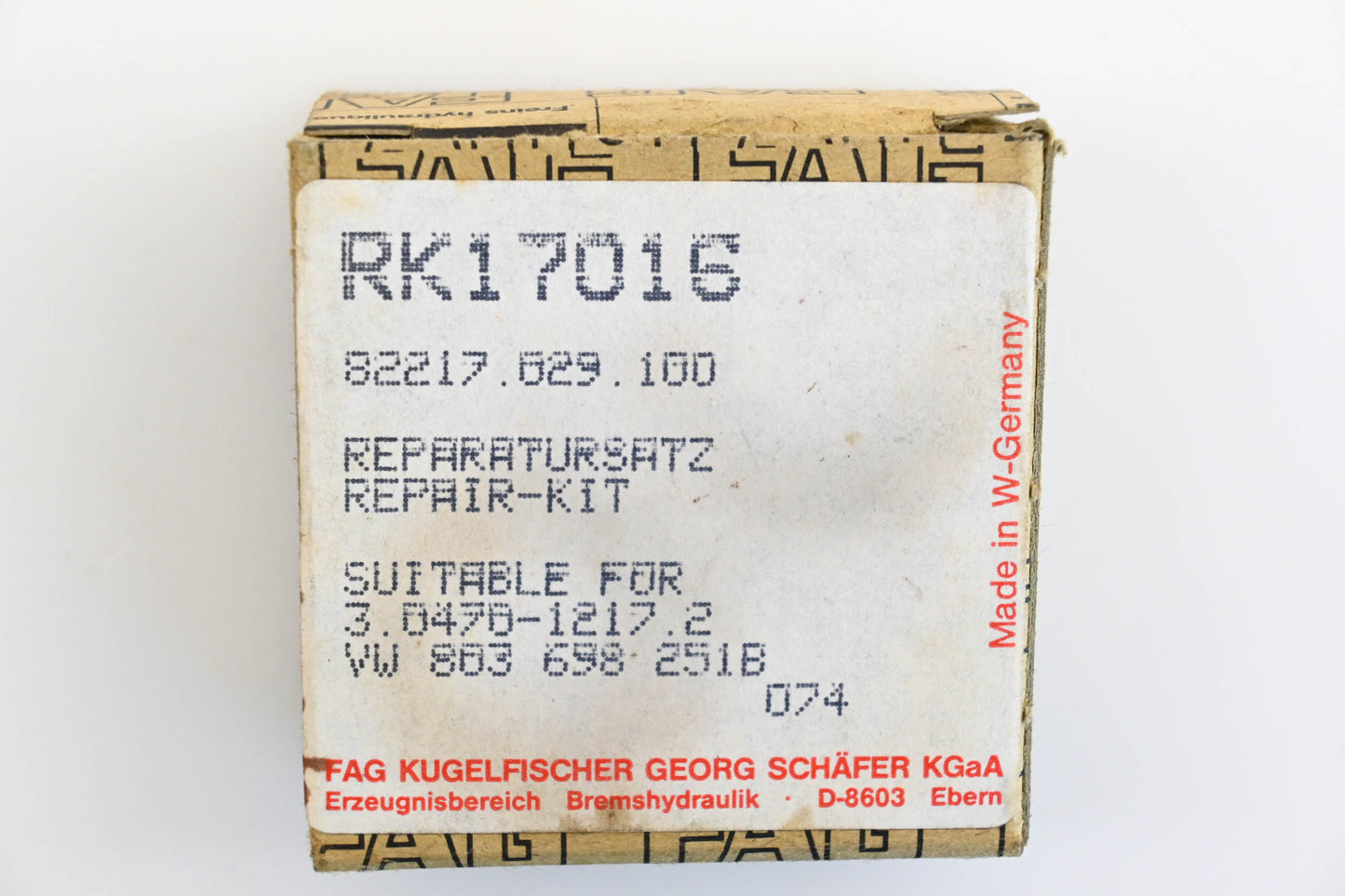 FAG RK17016, 3.0470-1217.2, 071-3693 Wheel Cylinder Repair Kit NOS