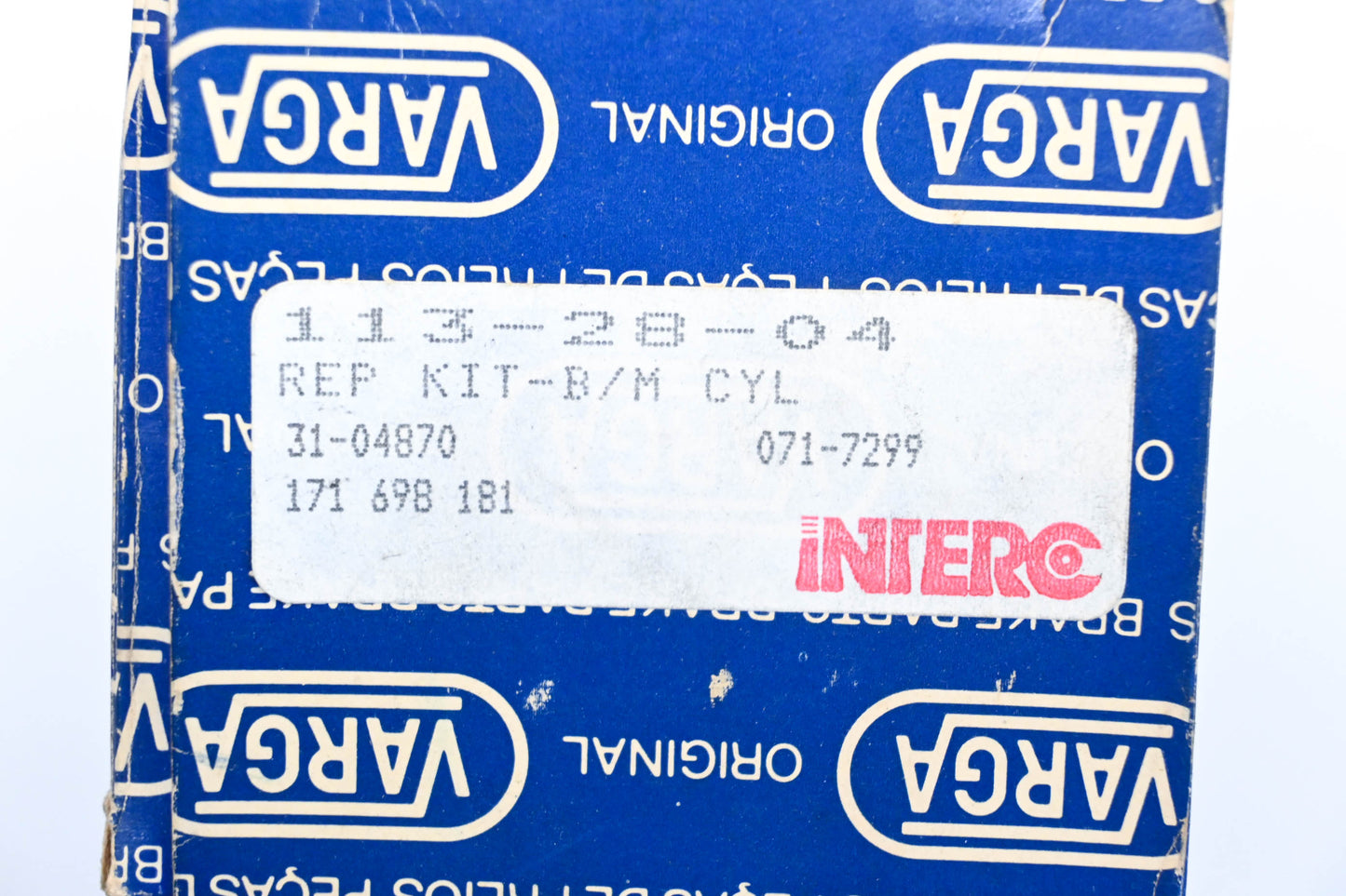 Varga Interco Brake Master Cylinder Repair Kit NOS