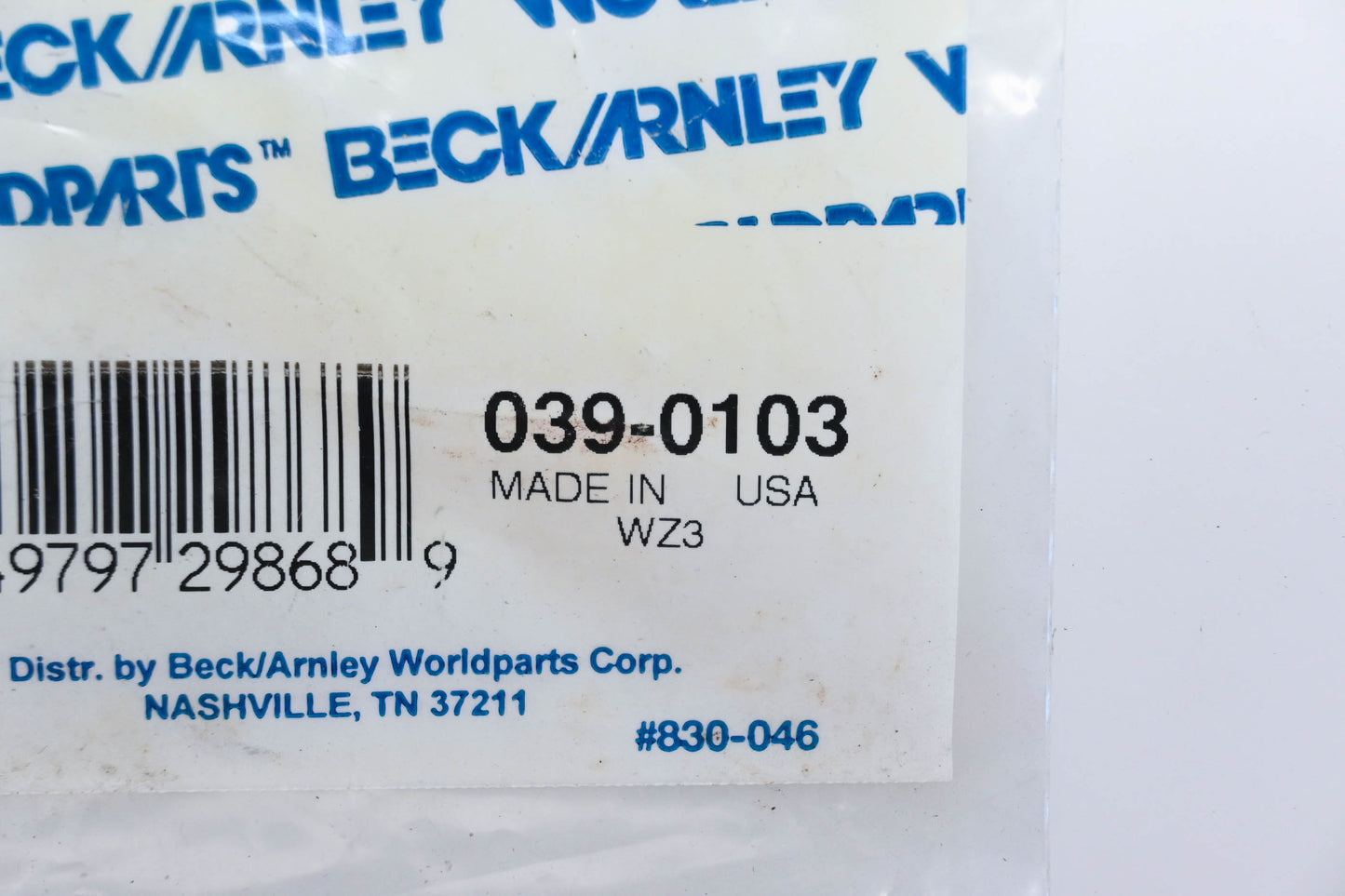 Beck/Arnley 039-0103 Thermostat Gasket NOS