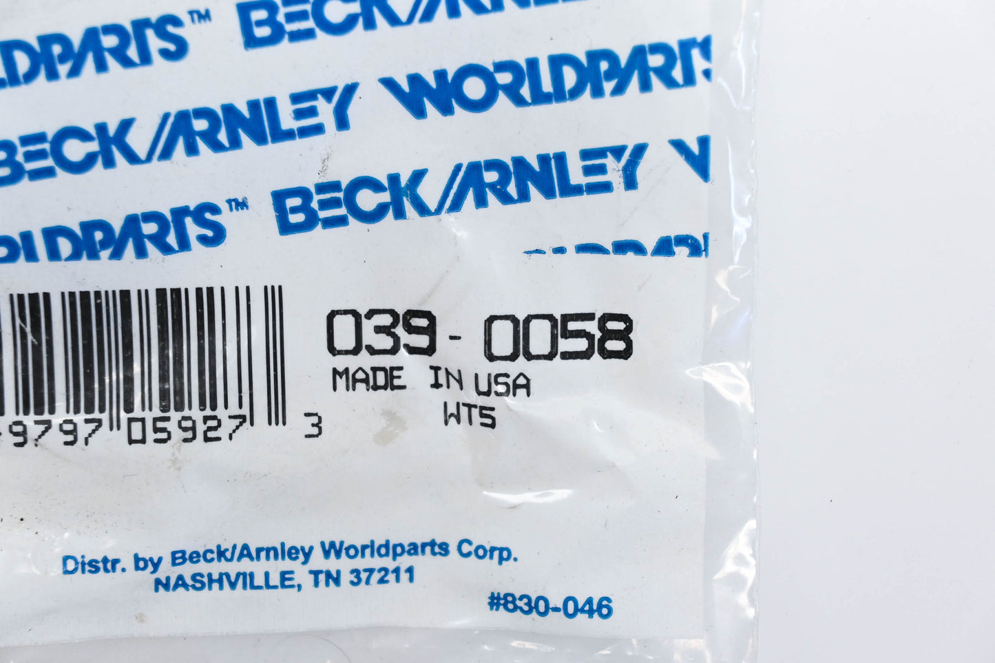 Beck/Arnley 039-0058 Thermostat Gasket NOS