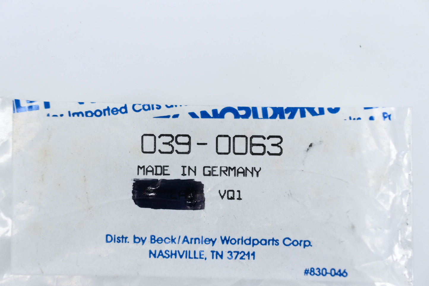 Beck/Arnley 039-0063 Thermostat Gasket NOS