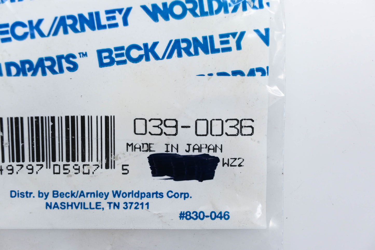 Beck/Arnley 039-0036 Thermostat Gasket NOS