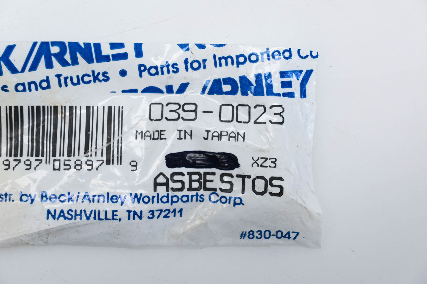 Beck/Arnley 039-0023 Thermostat Gasket NOS