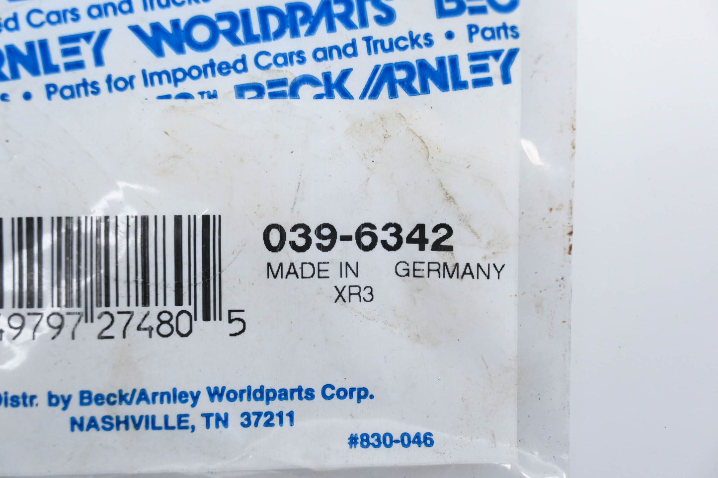 Beck/Arnley 039-6342 Gasket NOS