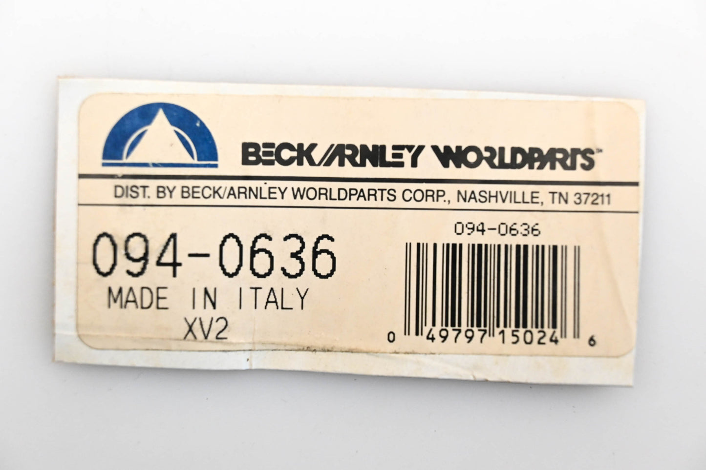 Beck/Arnley 094-0636 Parking Brake Cable NOS