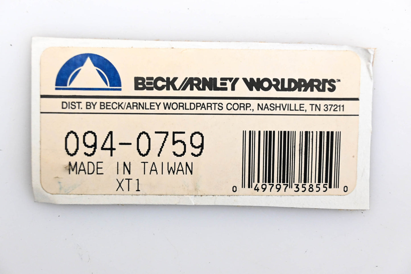 Beck/Arnley 094-0759 Parking Brake Cable NOS