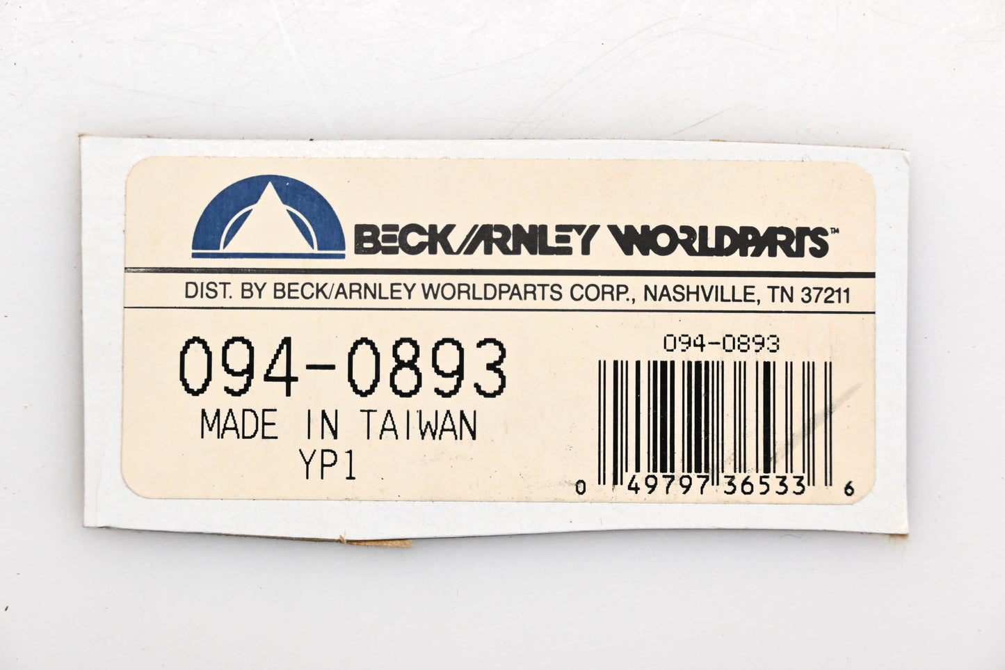 Beck/Arnley 094-0893 Parking Brake Cable NOS