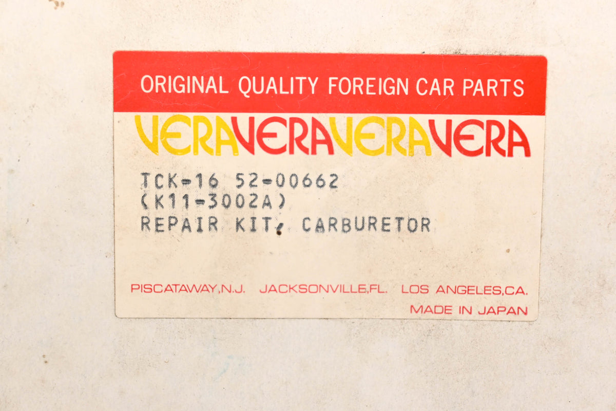 Vera K11-3002A, 52-00662, TCK-16 Keyster Carburetor Repair Kit NOS