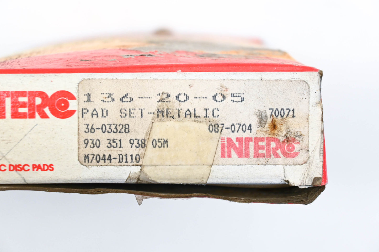 Interco 087-0704, 36-03328, M7044-D110 Disc Brake Pad Kit NOS