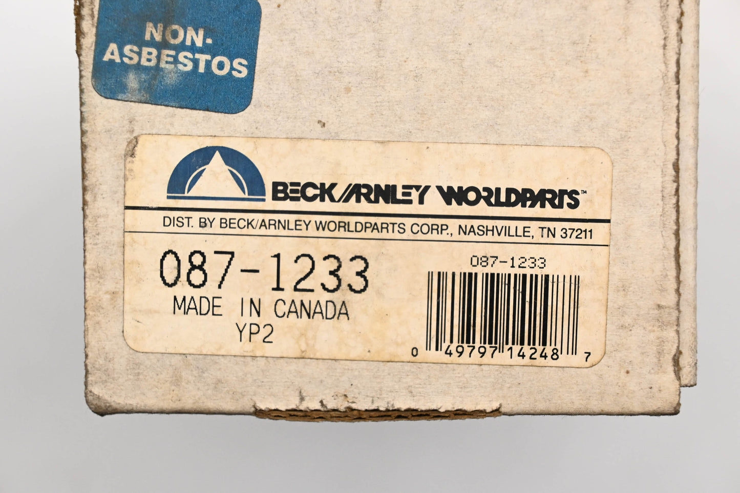 Beck/Arnley 087-1233 Disc Brake Pad Kit NOS